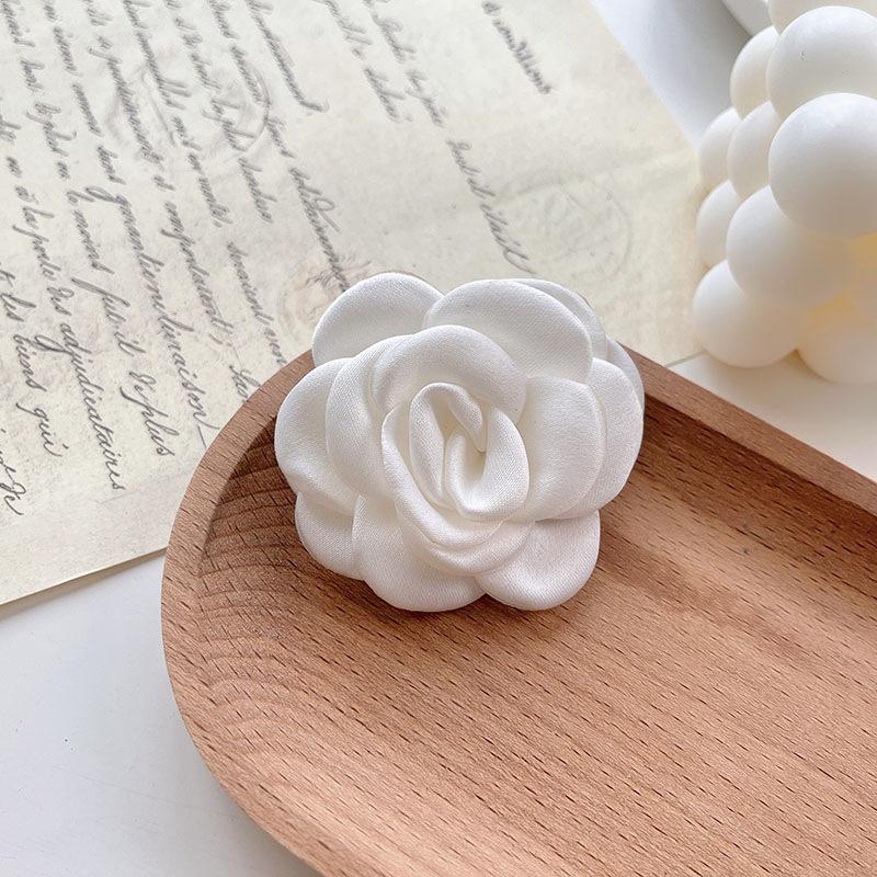 Шёлковая белая камелия заколка для волос - Женский элегантный приморский аксессуар