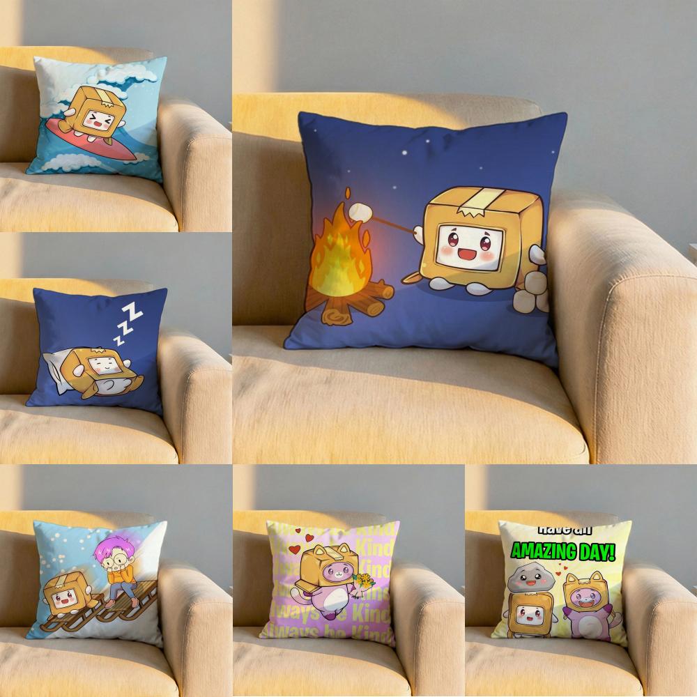 Cartoon LLankyboxes Cushion Cover Soft Reversible Durable Pillow Cover MultiScene Use for Home Car Daily Comfort