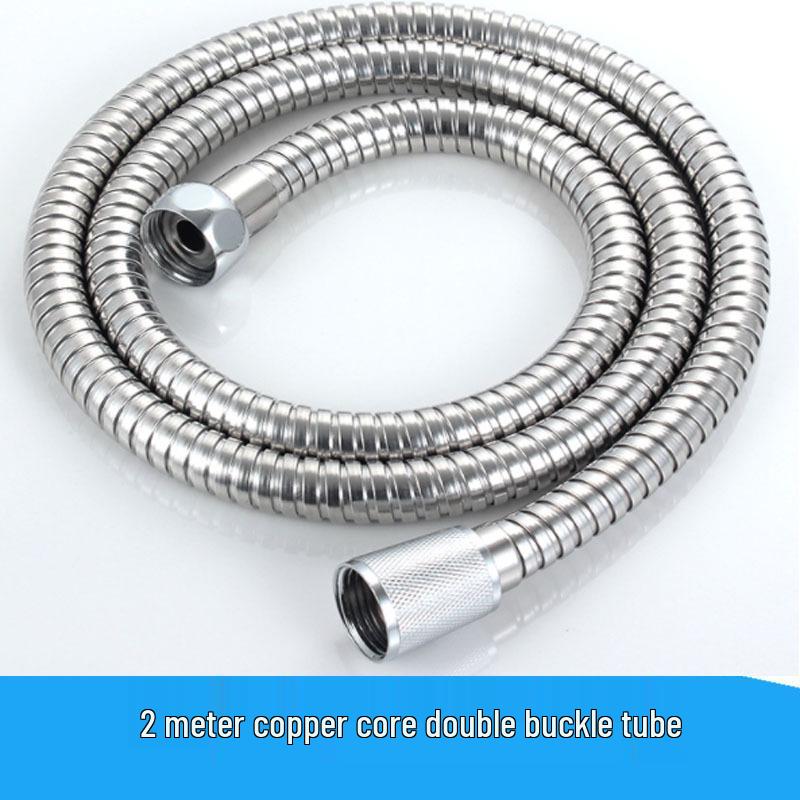 Pressurized Stainless Steel Shower Hose, Explosion-Proof, High-Temperature Resistant, 1.5/2 Meters for Home Use