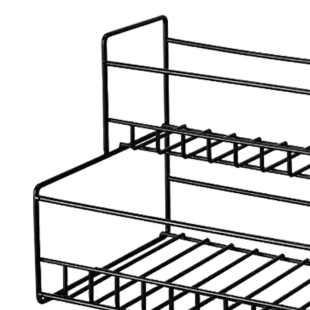 Suporte de Exibição para Garrafas de Xarope Cor Preta Metal Premium Porta-Temperos Suporte para Bebidas Bancada de Cozinha