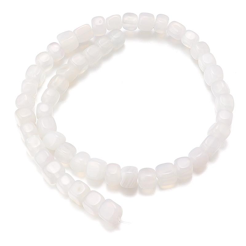 Natural Stone Square Beads 8mm Striped Agate Tube Stone Loose Spacer Beads For Jewelry Making Accessories DIY Bracelet Keychain