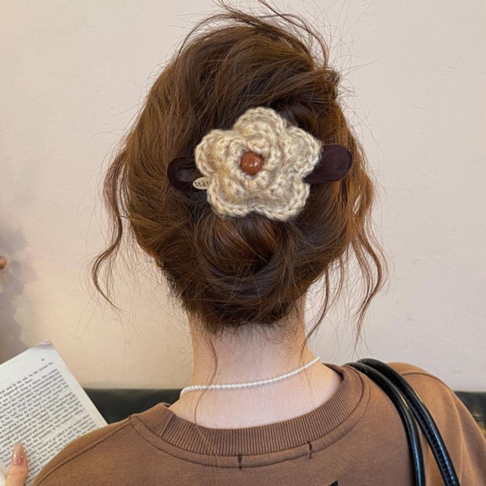New Flower Hair Clip Flower Large Duckbill Hair Clip Vintage Hair Claw Clip хаки
