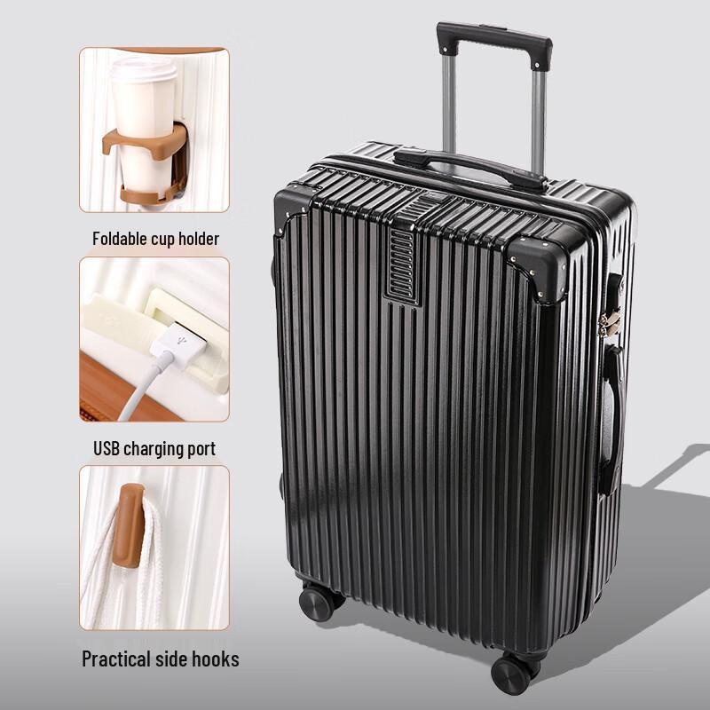 OEING Women s Large Capacity Luggage with USB and Cup Holder 1