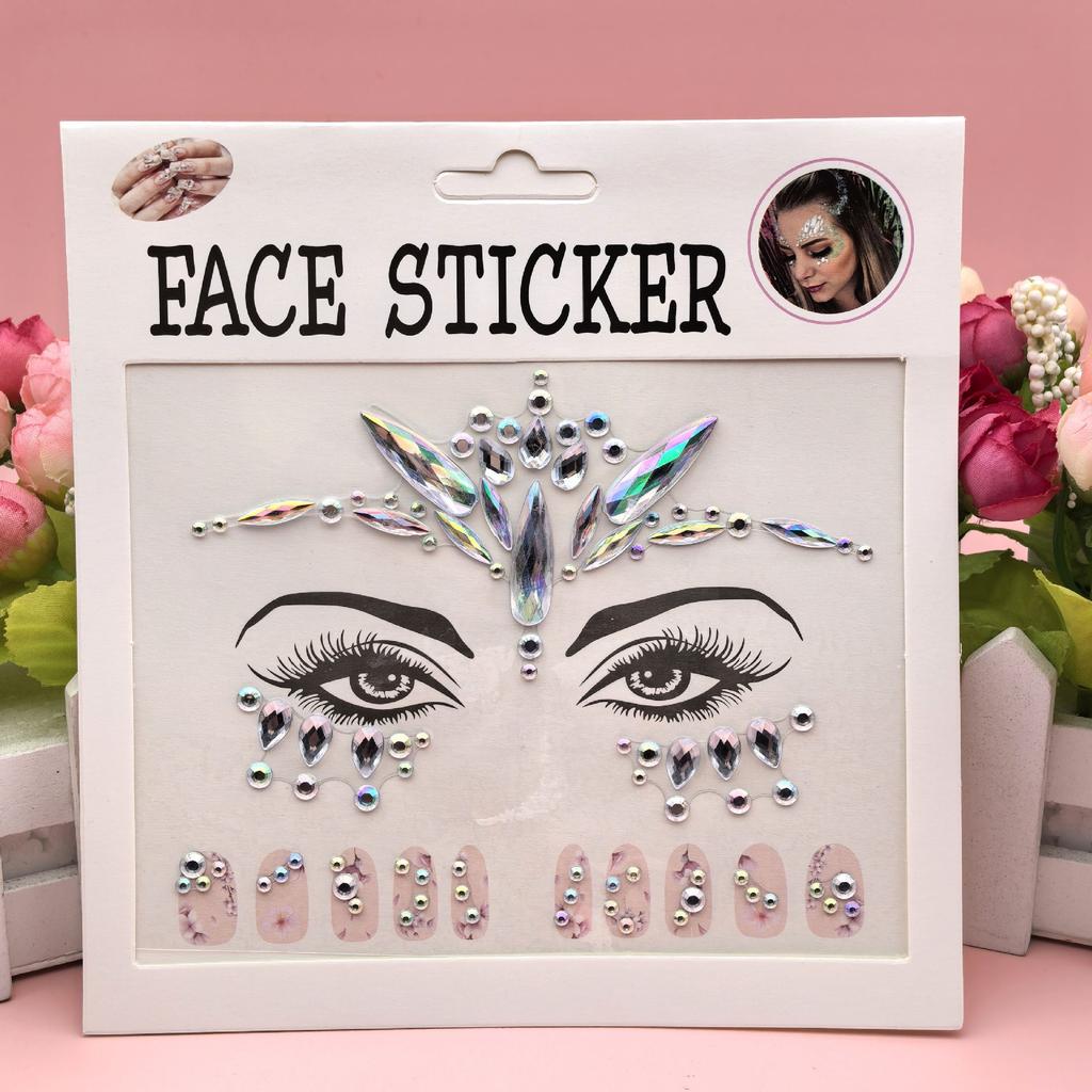 Face Sticker and Sticker Set for Women and Girls, Temporary Decals in, 1 Count