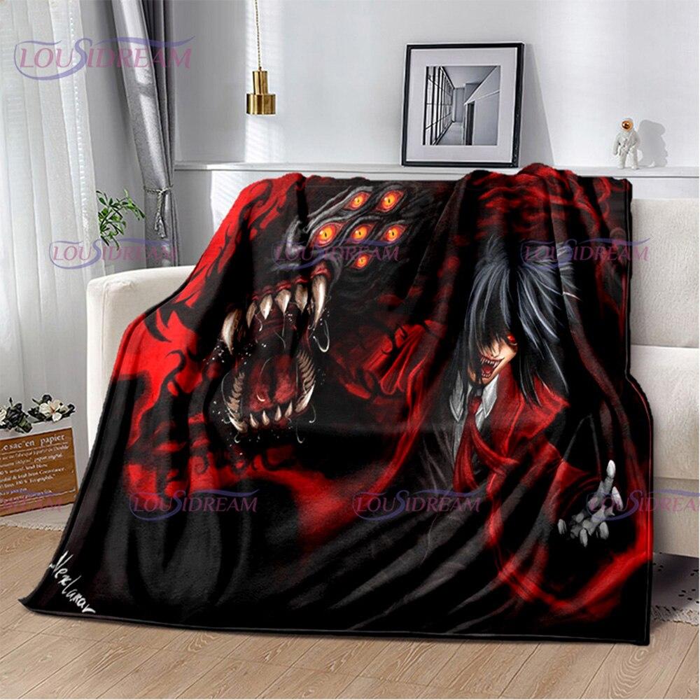Manta de la serie Hellsing de Anime, manta con estampado de Alucard, colcha suave, funda de viaje cálida para playa, regalo para niños y niñas