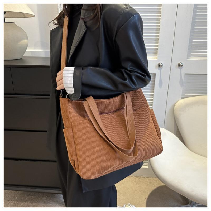 Casual Large Capacity Solid Color Tote Bag Hundred Shoulder Tote Crossbody Bag