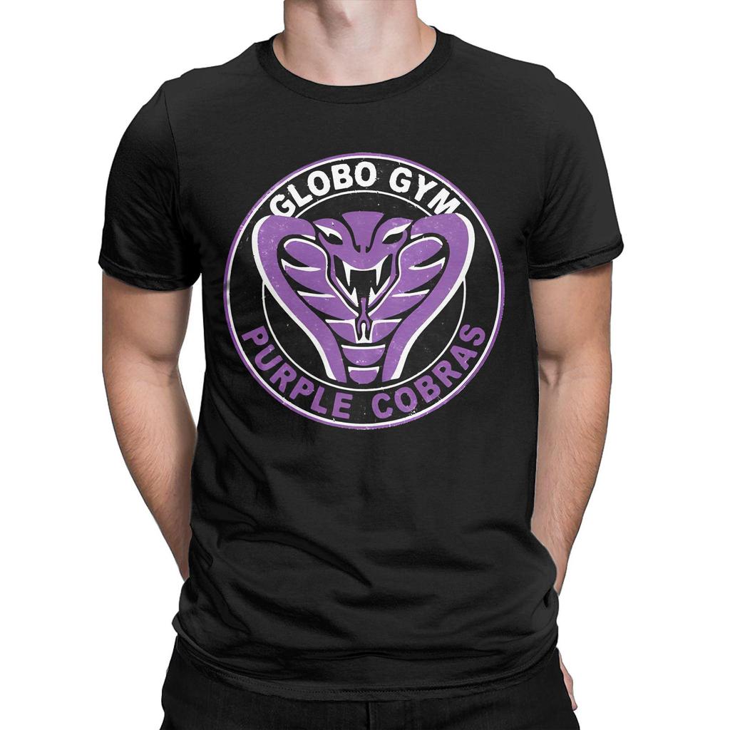 Funny Globo Gym Purple Cobras Vintage Logo T-Shirts for Men O Neck Cotton T Shirts Dodgeball Movie Short Sleeve Tee New Merch