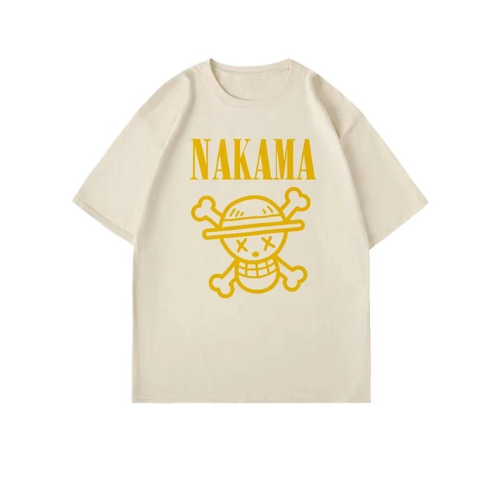 Nakama Anime T-Shirt Herren Damen Kurzarm Baumwoll-Tees Amerikanischer Vintage Y2k T-Shirt Sommer Tops Unisex Streetwear Herrenbekleidung