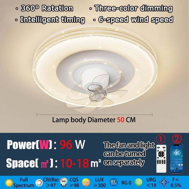Invertorové LED osvětlení stropního ventilátoru Jídelna Elektrická lampa ventilátoru otočná o 360° Měděný motor pro domácnost Světlo stropního ventilátoru