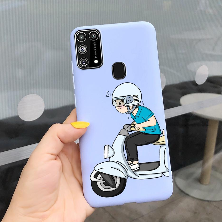 For Samsung Galaxy M31 Case SM-M315F Cute Bear Cartoon Painted Cover Phone Case For Samsung M31 M 31 GalaxyM31 Bumper Soft Funda