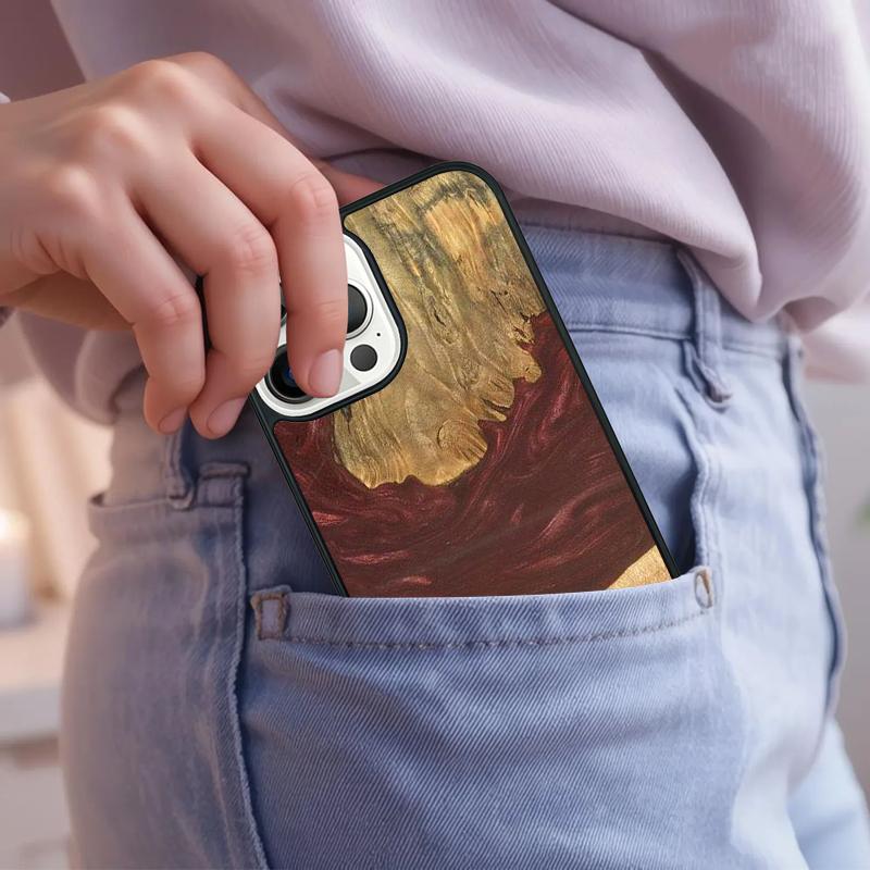 Wood Resin Marble soft Phone Case For iPhone 17 Air 15 16e 14 13 Pro Max Coque 12 11 Pro Max PLUS cover
