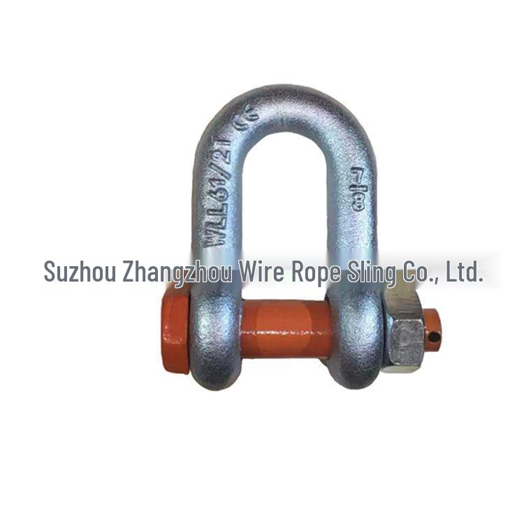 American Standard 25T High-Strength Alloy Steel D-Type Shackle with Nut