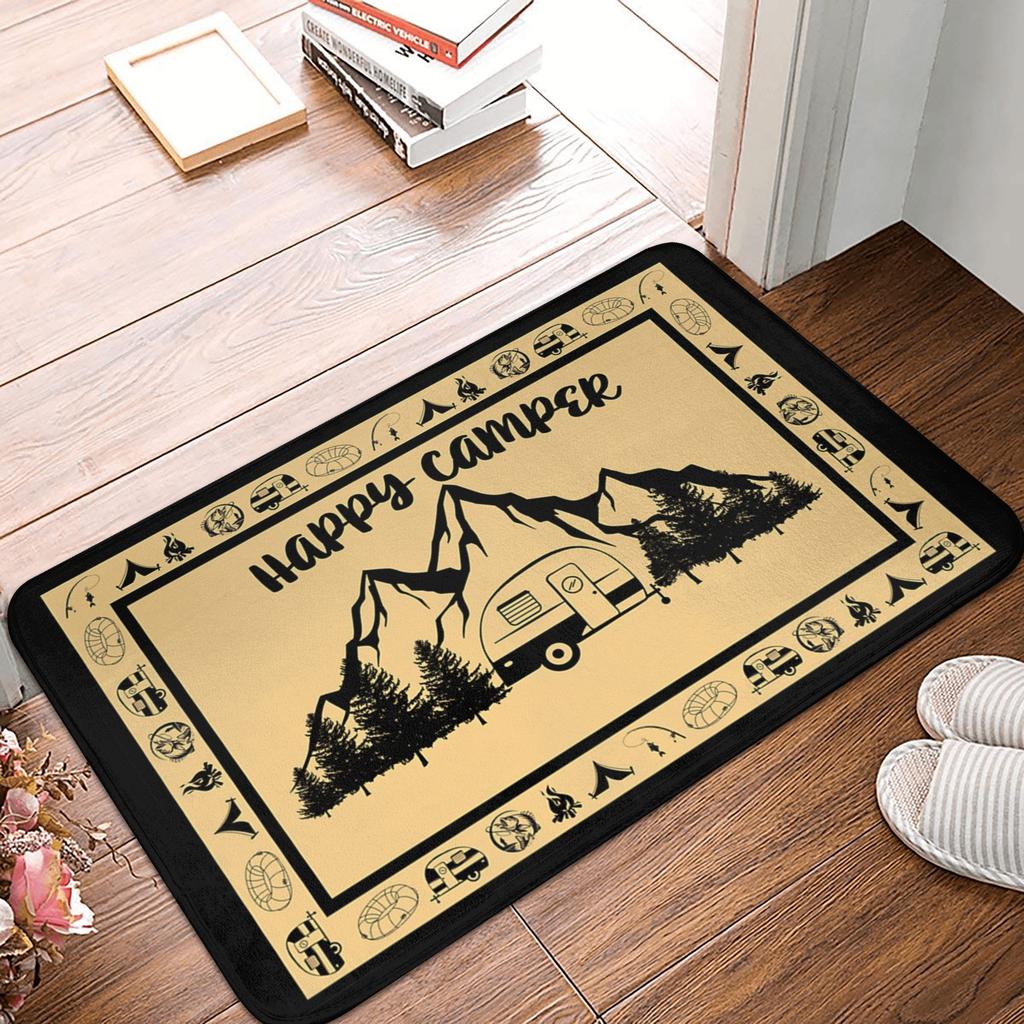 Cute Vintage Motorhome And Camping Quote Doormat Mat Anti-Slip Kitchen Bath Bedroom Rug Carpet