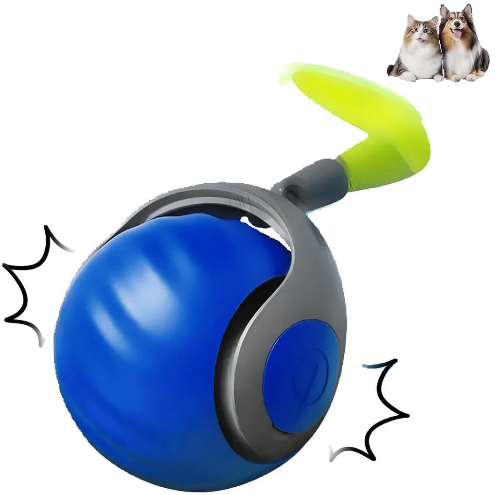 New Cat Interactive Ball Toy Automatic Rolling Ball Faux Tail Smart Pet Electric Toy Dog Cat Training Imitate Mouse for Pet Play