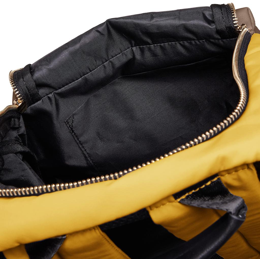 Cuco Women's 10-Pocket Faux Leather Backpack, 2153111016, Mustard (355)