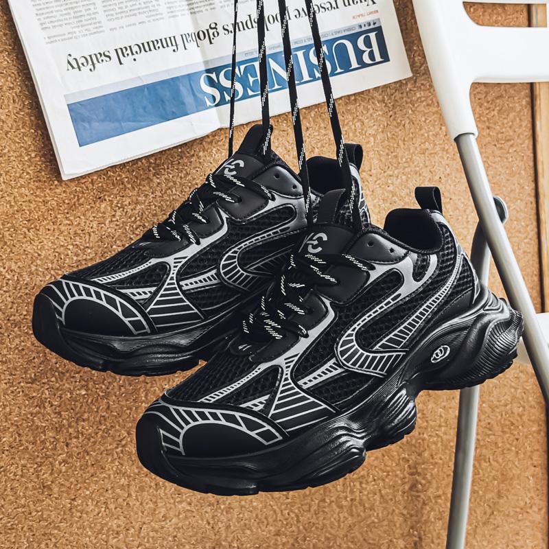 New Fashion Men's Four Seasons Comfortable Thick Sole Shoes Students Male Boys Trending Soft Sole Breathable Casual Running Sneakers