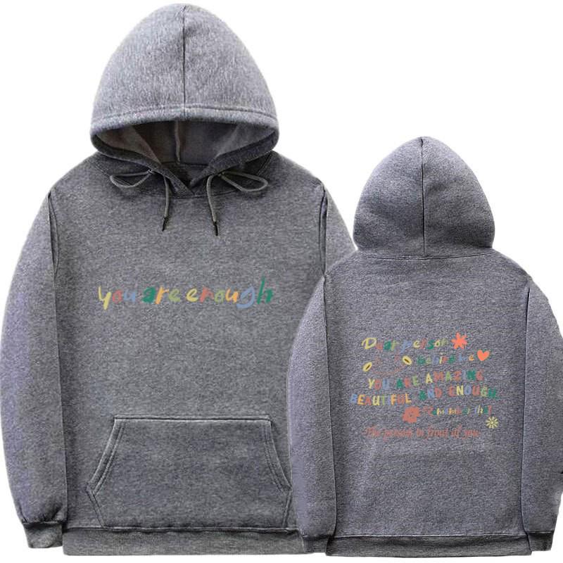 Women's Plus Velvet Hoodie with Letter Print & Kangaroo Pocket - Korean Style Loose Fit