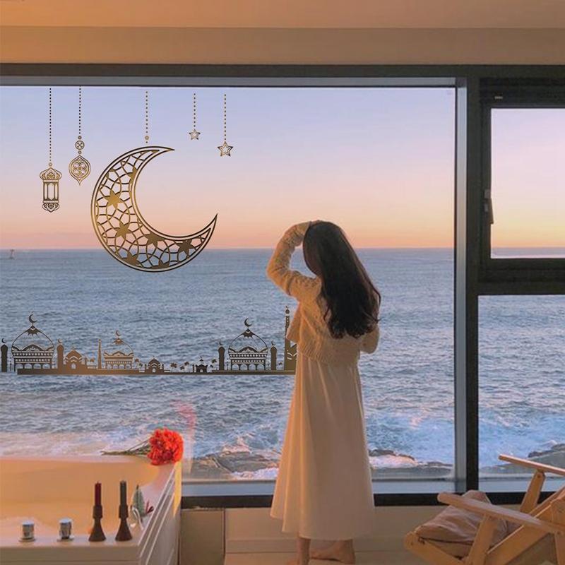 Eid Mubarak Wall Stickers Kareem Ramadan Decoration 2026 For Home Islamic Muslim Party Decor Mubarak Ramadan Window Sticker Gift