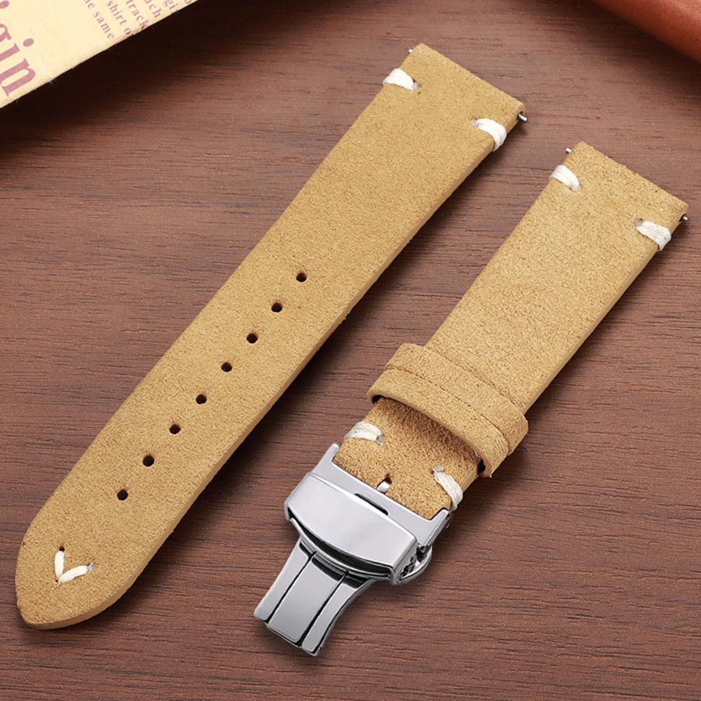 

Быстросъемный ремешок для часов из мягкой замши с застежкой-бабочкой, ремешок из телячьей кожи для Seiko 18/20/22 мм для браслетов Huawei Watch Gt3/Gt4 18mm