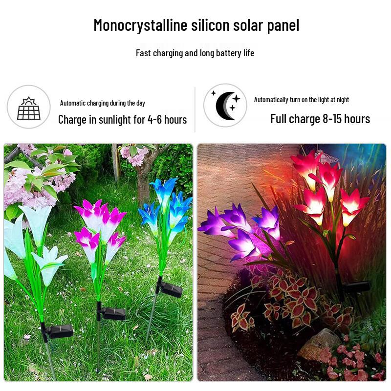 Outdoor Solar LED Artificial Flower Garden Stake Light