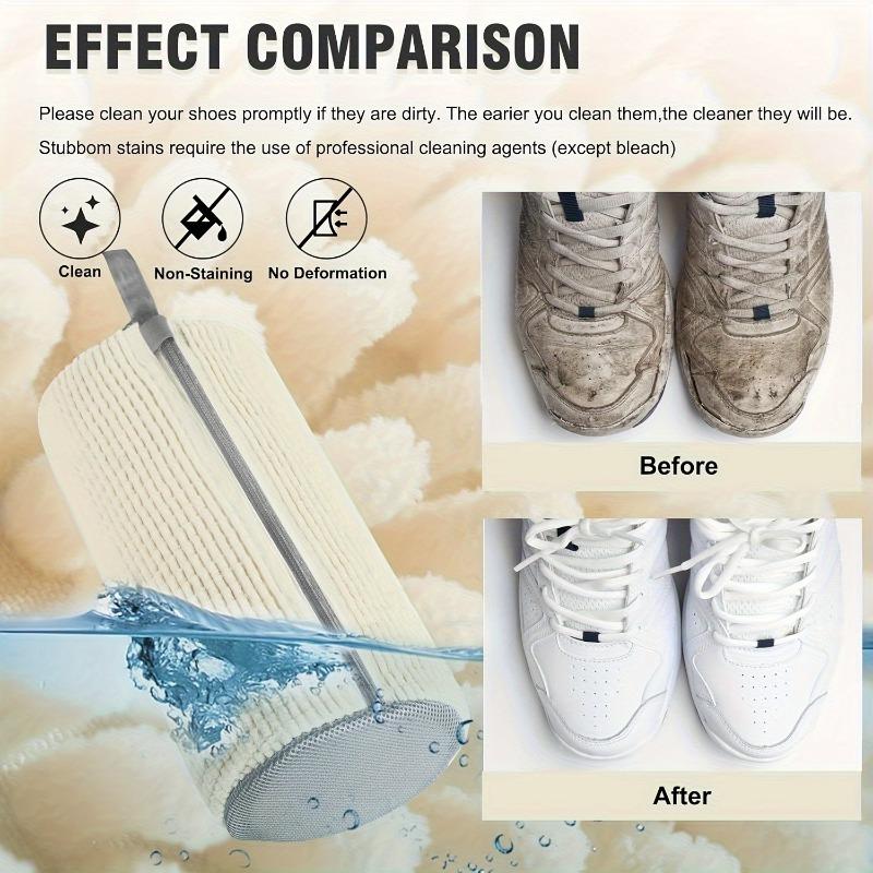 Shoe Washing Machine Bag With Shoes Drying Rack Set Durable Laundry Shoe Bag For Washer & Dryer Fluffy Fibers Washing Shoes Bag