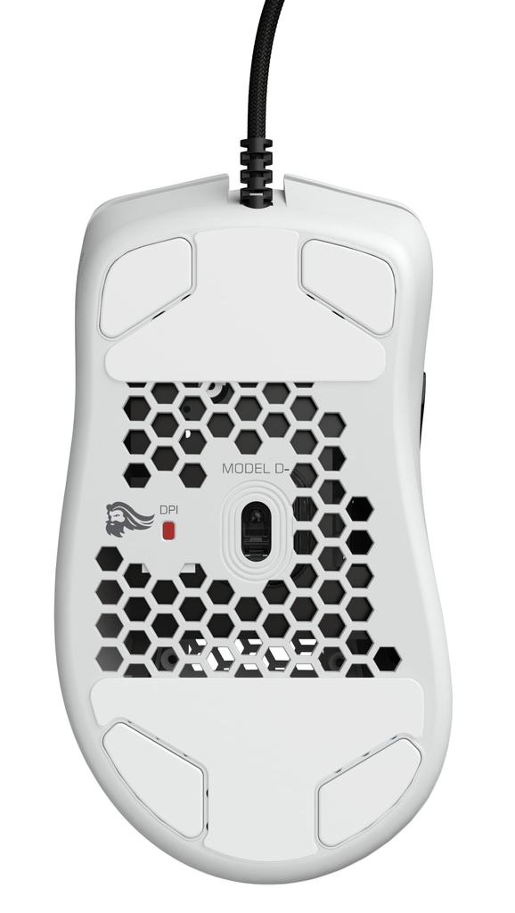 Herní myš Glorious Model D, bílá, drátová, malá, RGB, svítící, 6 programovacích tlačítek, DPI, 12 DPI, ergonomie, herní myš pro PC (62 g)