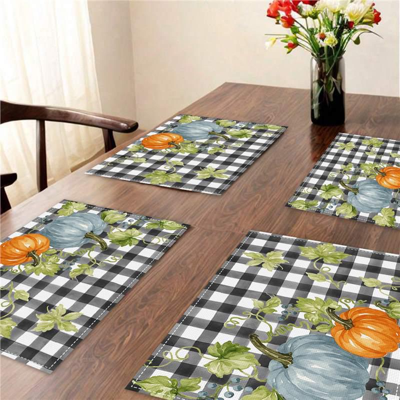 Autumn Thanksgiving Pumpkin & Maple Leaf Table Mat - Heat-Resistant Party Decor Coaster