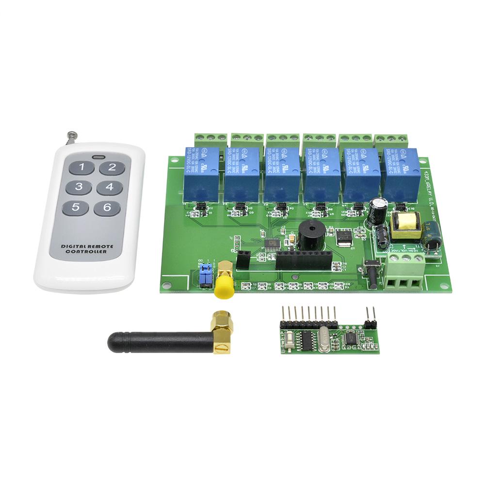 Buy 15000W 110V 220V 6CH RF Relay Module RF Remote Control Relay Board