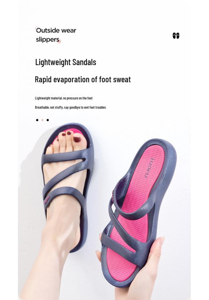 Luofu Women's Non-Slip Fashion Slippers: Summer Style, Flat Beach Shoes for Outdoors & Home