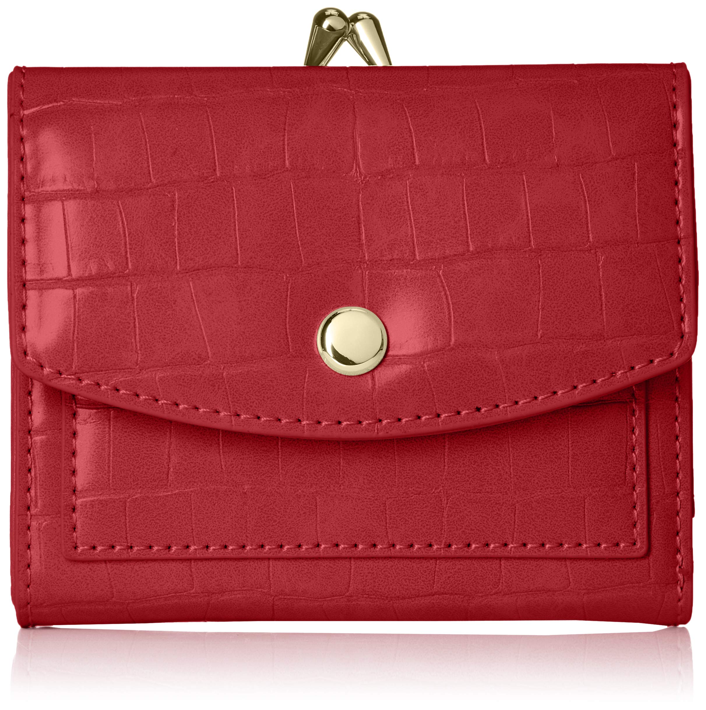 wallet with clasp 7 card 5 Wine [Legato Largo] LJ-G0844 Bi-fold closure, slots, pockets, винный