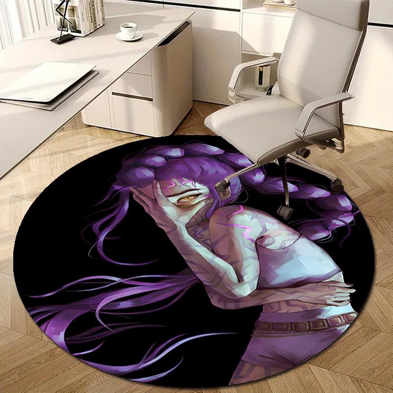 1pc KPop Demon Hunters RUMI5 Design Printed Area Round Carpet for Bedroom Living Room Home Decor Rugs Mat Non Slip Mat Rug for Bedside