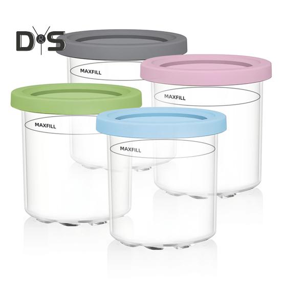 1/4Pcs Creami Pints And Lids for Ninja Ice Cream Can Cooler BPA-Free Dishwasher Safe Ice Cream Storage Containers Compatible with NC299AMZ NC300s