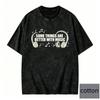 Korean Style Vintage Cotton Washed Tshirt Shortsleeve for Women Men Oversized Tee Versatile Graphic Top Casual Streetwear