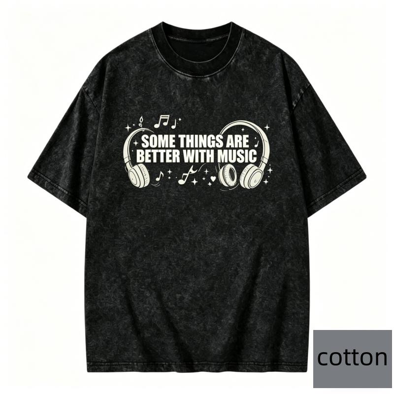Korean Style Vintage Cotton Washed Tshirt Shortsleeve for Women Men Oversized Tee Versatile Graphic Top Casual Streetwear