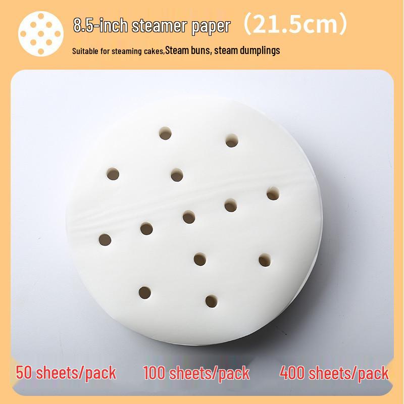 Non-stick Disposable Steamer Liner Paper for Xiaolongbao and Mantou with Perforated Bun Bottom