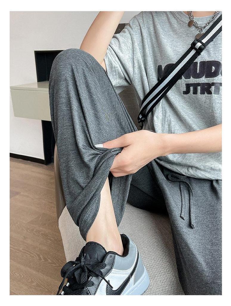 Women's Summer High-Waisted Wide-Leg Slimming Pants - Plus Size, Sun Protection, Loose Fit, Casual Style