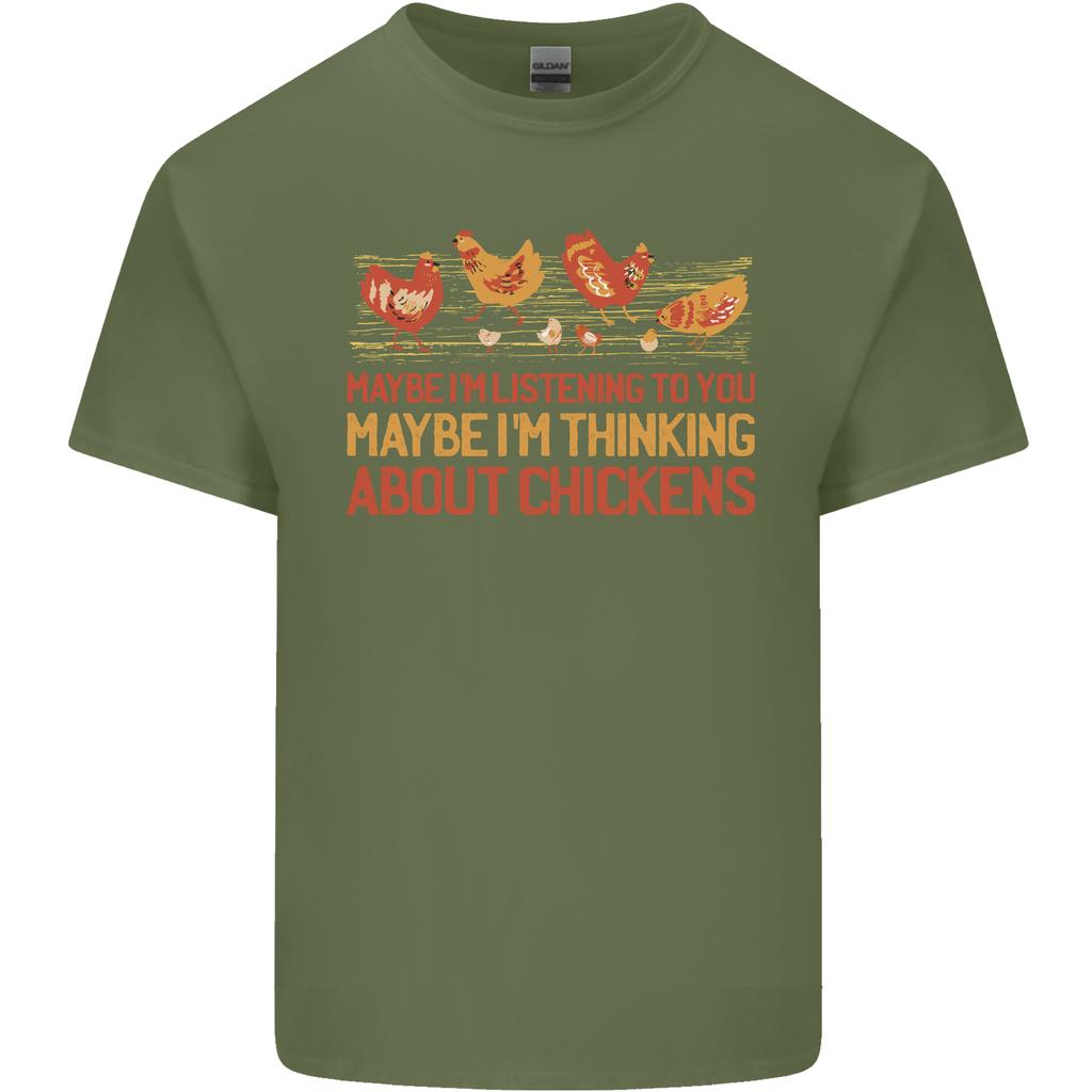 Thinking About Chickens Funny Farm Farmer Unisexs Light Cotton TShirt