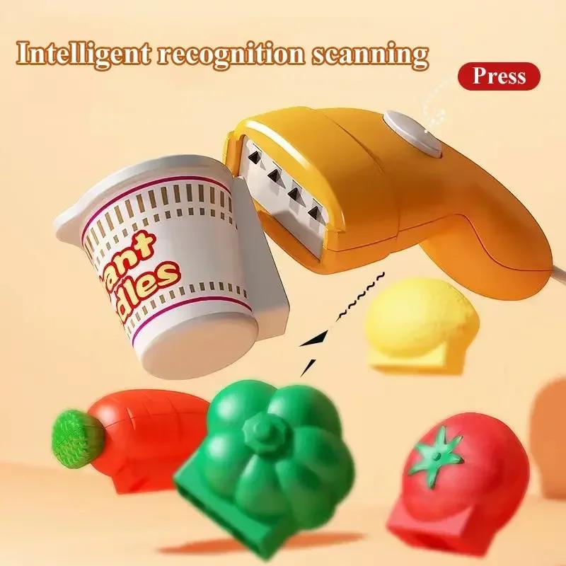 Non-Toxic 36-63Pcs Pretend Play Calculator Cash Register Toy Supermarket Shop Cashier Registers With Scanner Shopping Toys Gifts For Kids