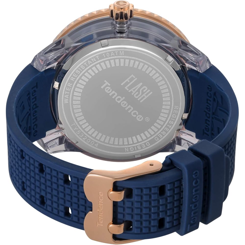 Tendence FLASH 51mm Men's Watch TY532004, Blue Dial, Stainless Steel, Mineral Glass, Quartz Movement [Parallel Import]