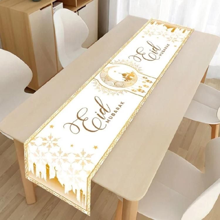 Eid Mubaraks Tablecloth Islamic Muslims Party Supplies Handmade Table Runner Table