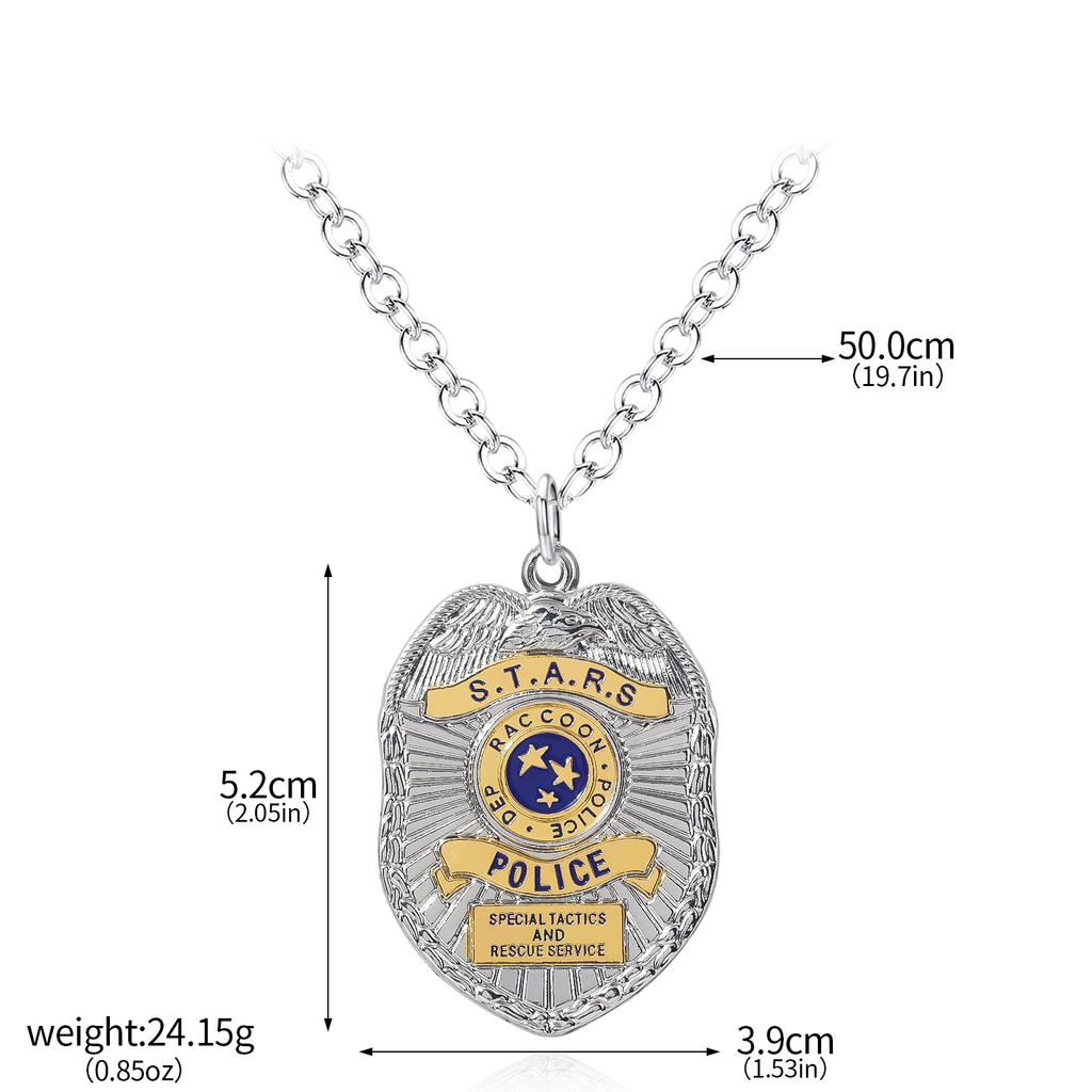 Resident Evil Raccoon City Police Badge Necklace STARS Keychain Metal Gift for Women Men Backpack Accessories
