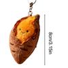 Uu Roasted Sweet Potato Plush Keychain Soft Stuffed Toy with Smiling Face Bag Charm for Backpack Purse Fun Gift for Friends Kids