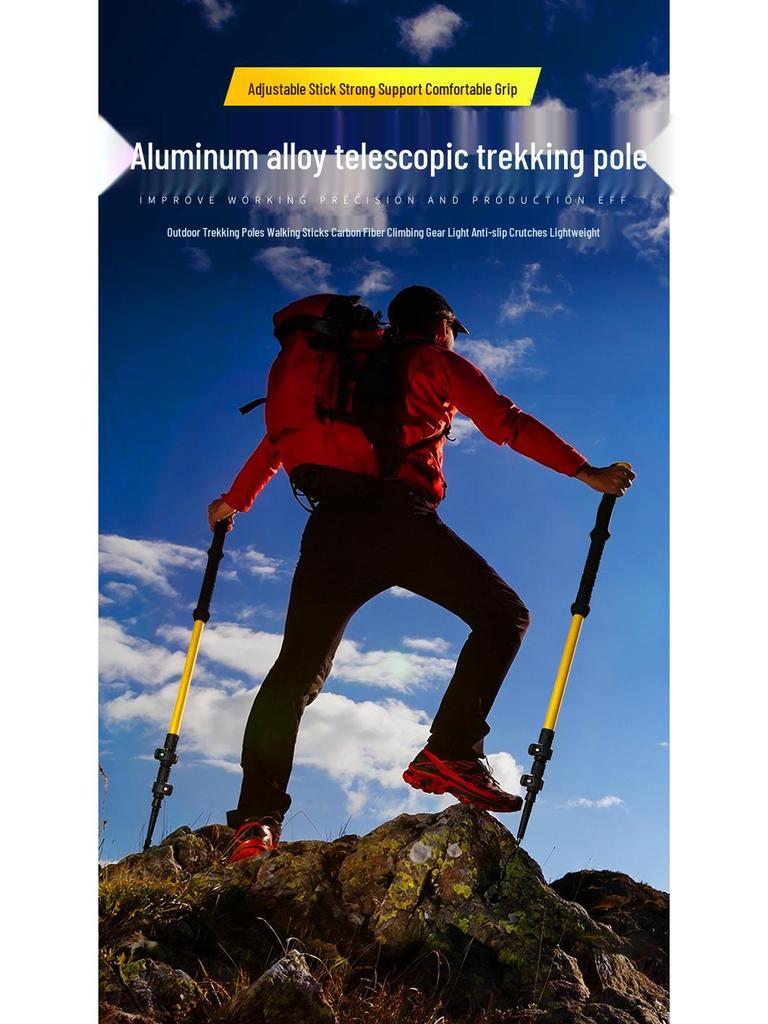 Ultra-light Telescopic Aluminum Trekking Pole - Foldable, Portable, and Perfect for Hiking and Climbing