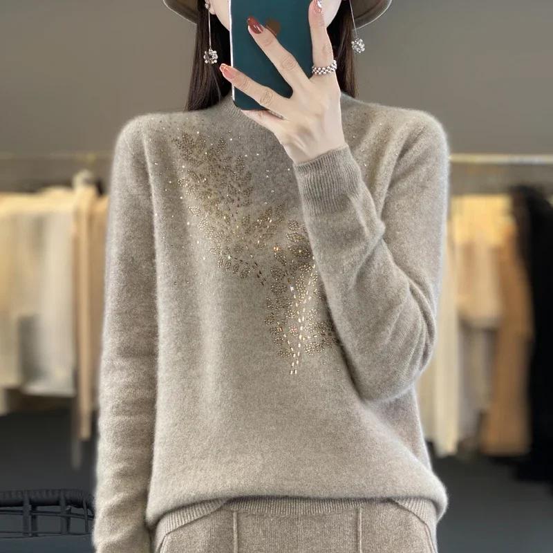 Women Sweaters Thick Warm Autumn Winter Mock Neck Pullovers Long Sleeve Basic Jumper Knit Bottoming Shirt Sweater