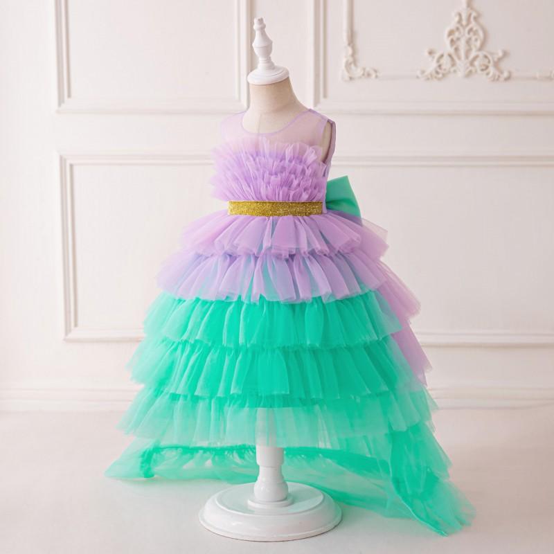 Girls Princess Tulle Wedding Dress Pageant Gown Kids 4-7 Years Old