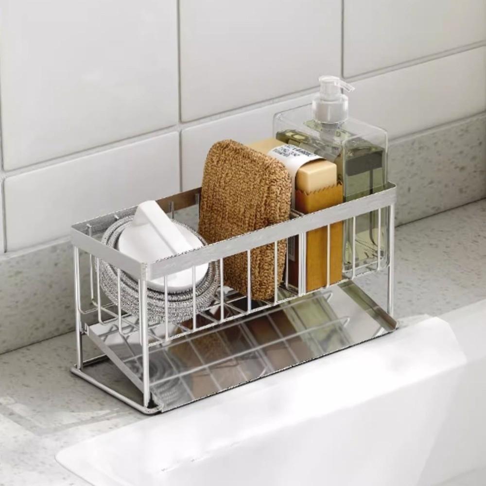 Compact Sponge Soap Holder Space-Saving Kitchen Sink Organizer  Bathroom