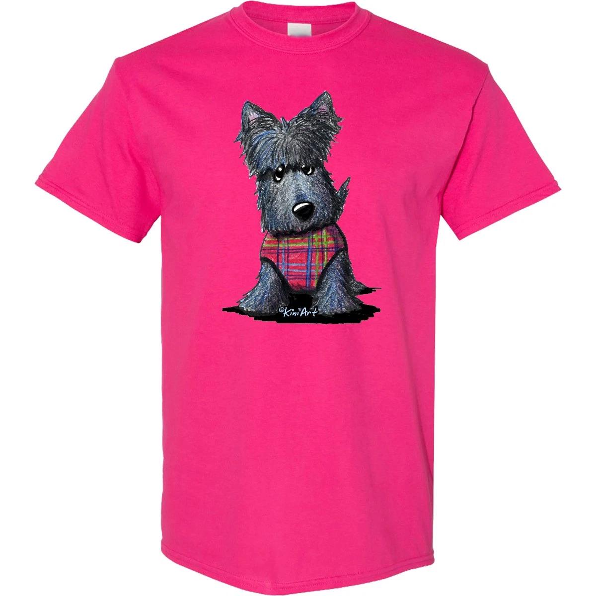 Inktastic Scottie Dog In Plaid T-Shirt - KiniArt Scotty Scottish Terrier Breed 110
