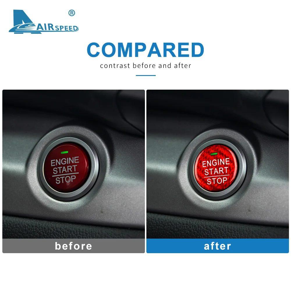 Carbon Fiber for Honda Civic IX Tourer CRV CR-V 4 Accord Accessories Interior Trim Car Engine Start Button Sticker Car Styling