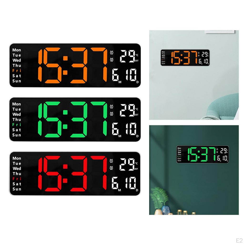 Large Display Digital Clock Bedroom Decor with Remote Control USB Mute Two Color Adjustable