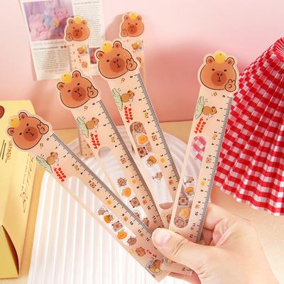 1 pièce 15 cm de haut Règle de dessin Beauté Mignon Dessin animé Capybara Étudiants Apprendre Outils de papeterie Acrylique Règle à bascule